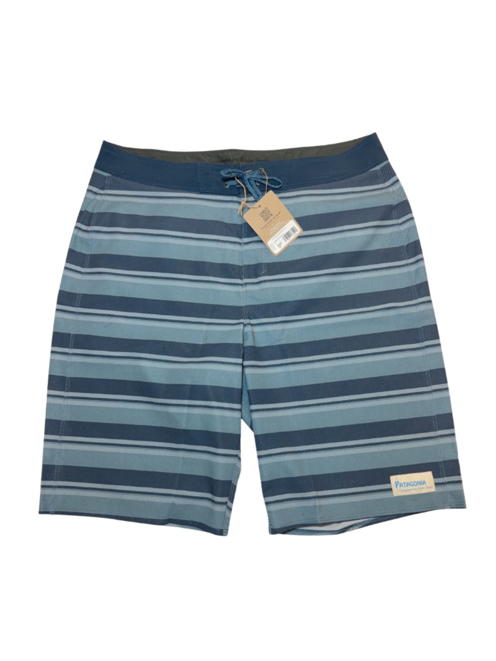 Patagonia Hydropeak Boardshorts Quick Dry Mens 34 Swim Trunks 21" Blue Striped